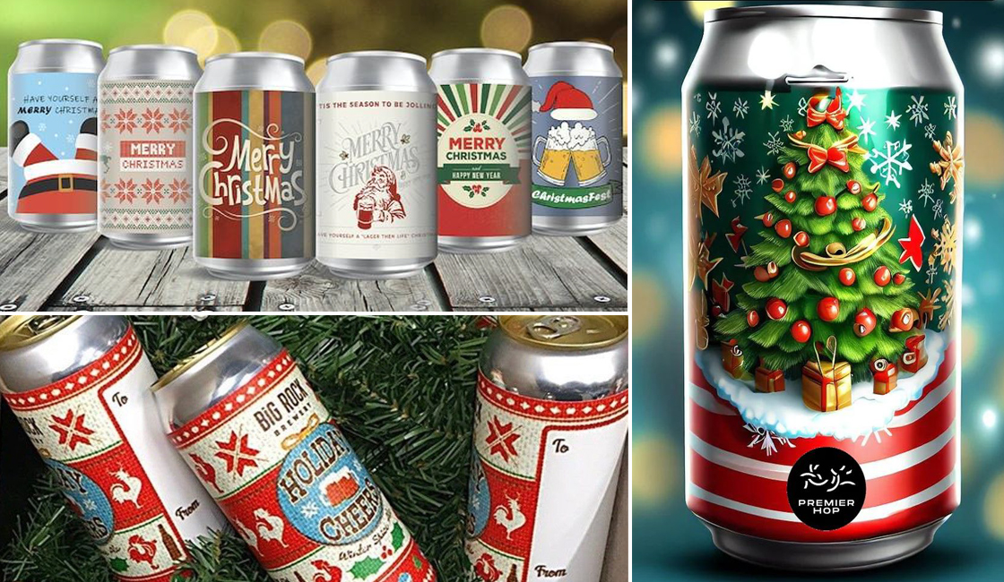 christmas alcohol label design