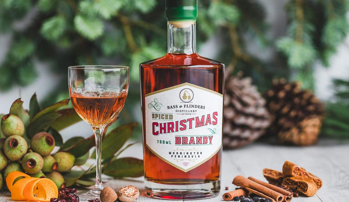 christmas alcohol label design