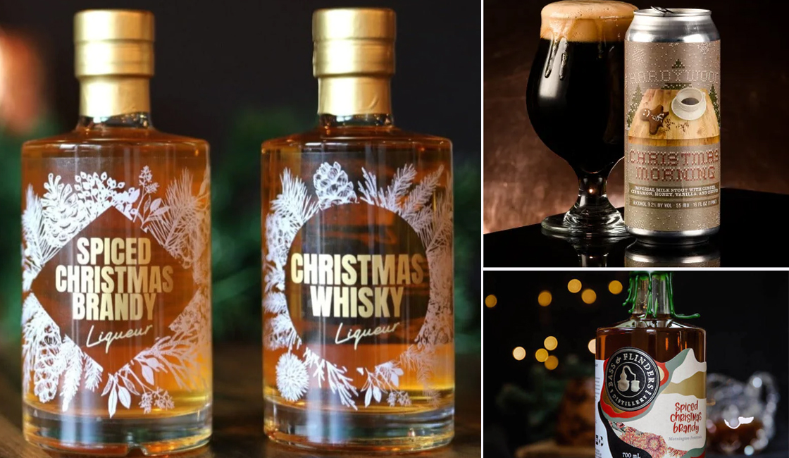 christmas alcohol label design